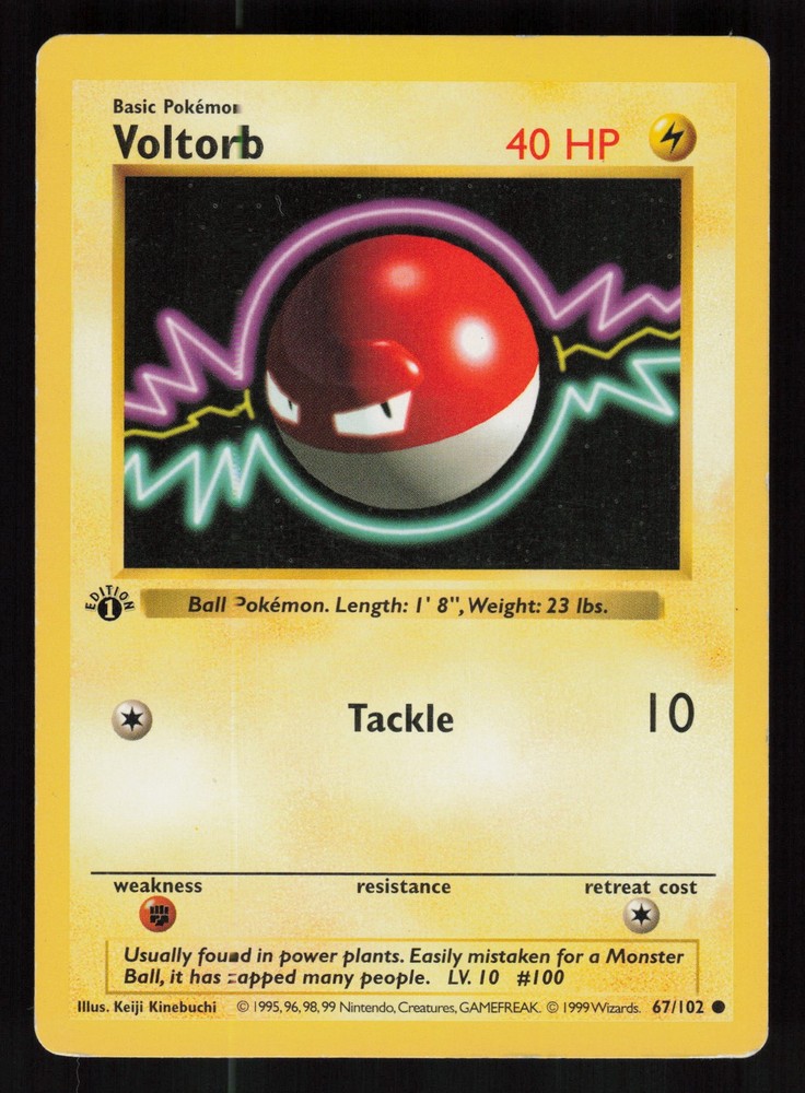 Pokemon TCG Voltorb #067/102 Base Set (Shadowless) 1st Edition