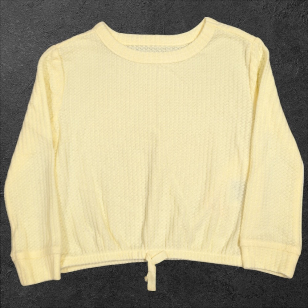 Epic Threads Knit Top Girls 4T Lemon Froth Decorative Bow Soft