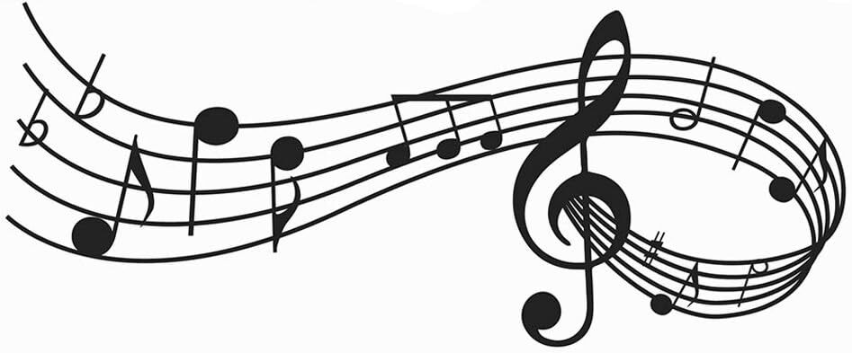 Music Notes Notation Band Wall Sticker Decal, AUHOKY Removable Black,music