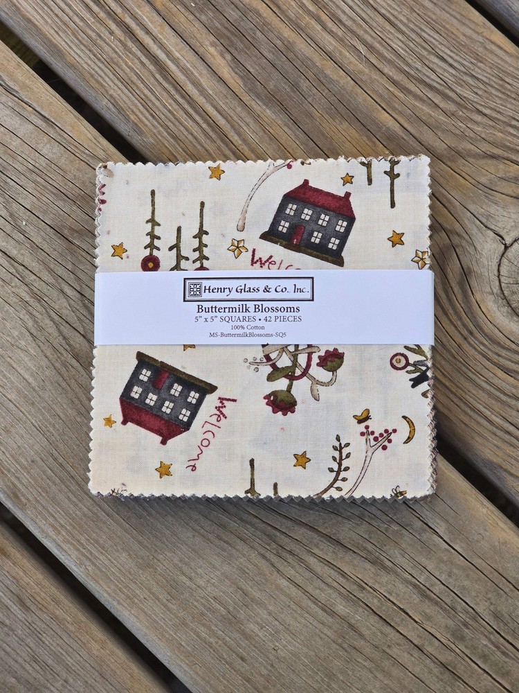 Henry Glass & Co., Inc - Buttermilk Blossoms - Quilting Fabric - Charm Pack