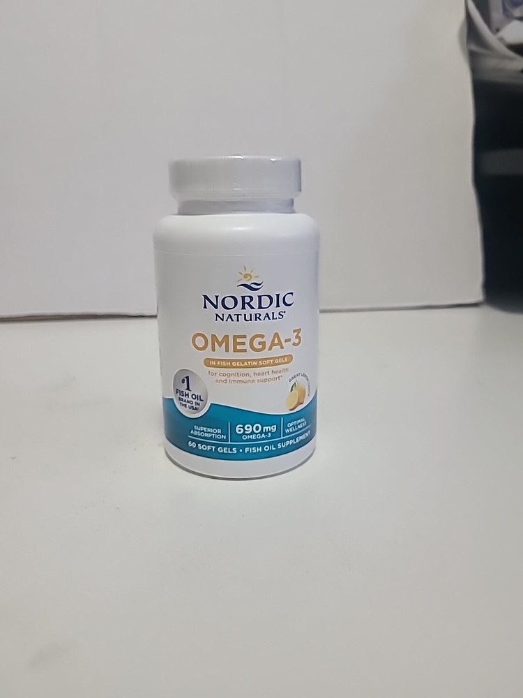 Nordic Naturals Omega-3 Fish Oil Supplement 690mg 60 Soft Gels 03/27 Without Box