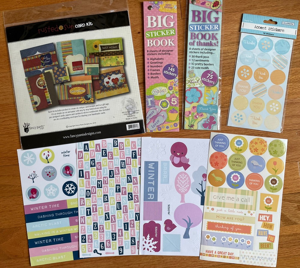 Fancy Pants Card Making Kit Stickers + Cardstock Embellishments Scrapbooking Lot