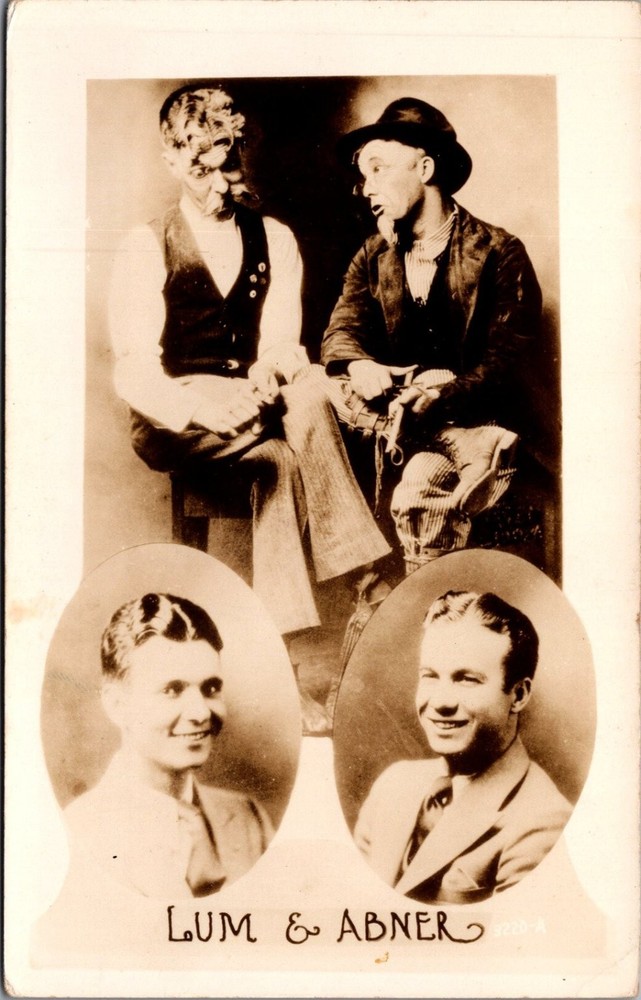 Lum & Abner Radio Show RPPC Postcard - Orcajo Photo Art Dayton Ohio
