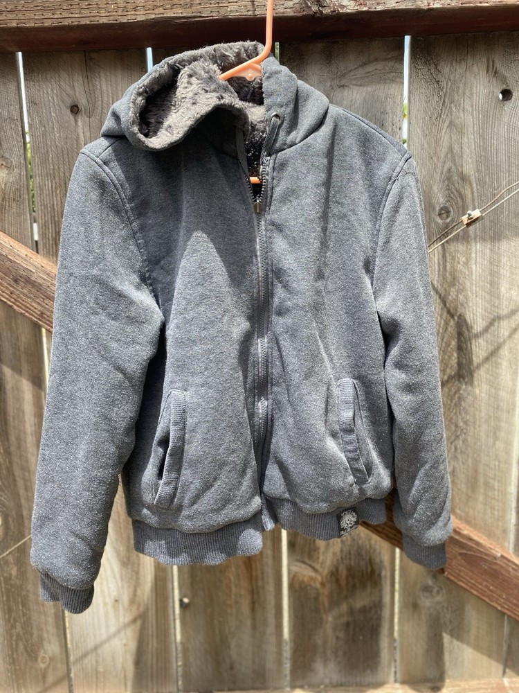 Rock Revolution Gray Full Zip Hoodie Lined Women's Regular M 100% Polyester