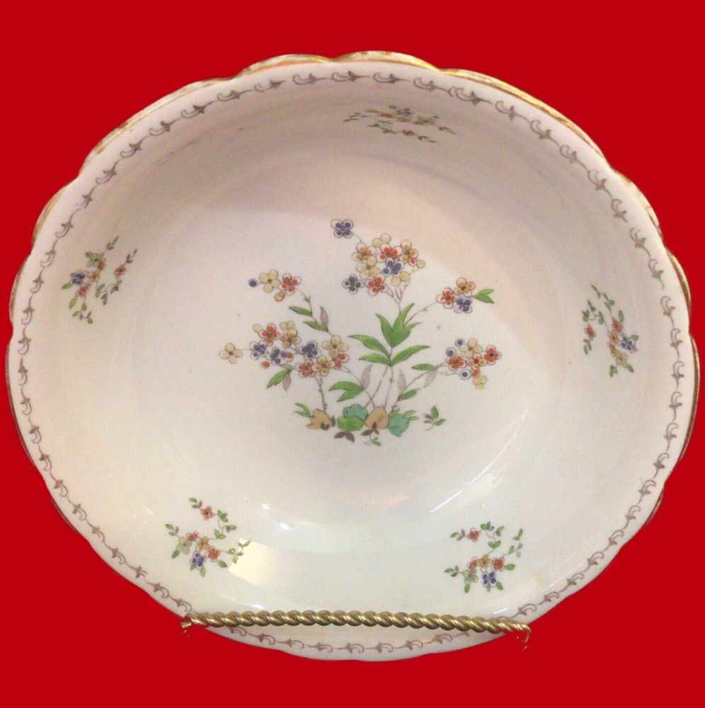 Royal Tuscan Bowl Raised Floral Pattern Tuscan China England Antique Gold Accent