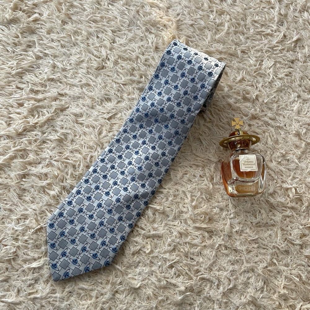 VIVIENNE WESTWOOD Tie ORB Pattern 100% Silk Made In Italy