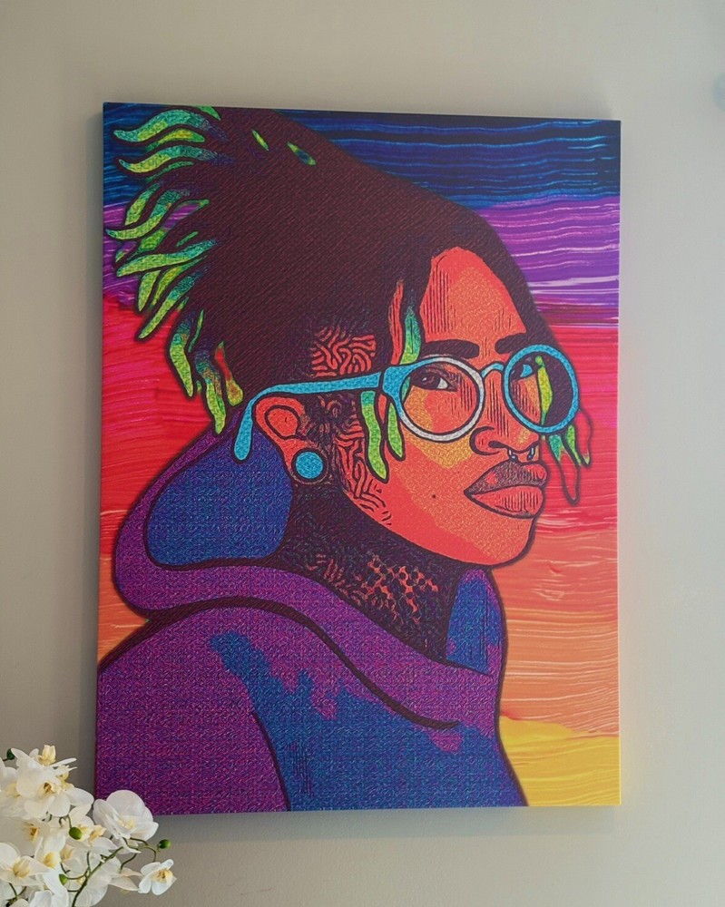 What Purple Feels Like, Abstract Painting Stretched On Canvas, Graphic Design.-image