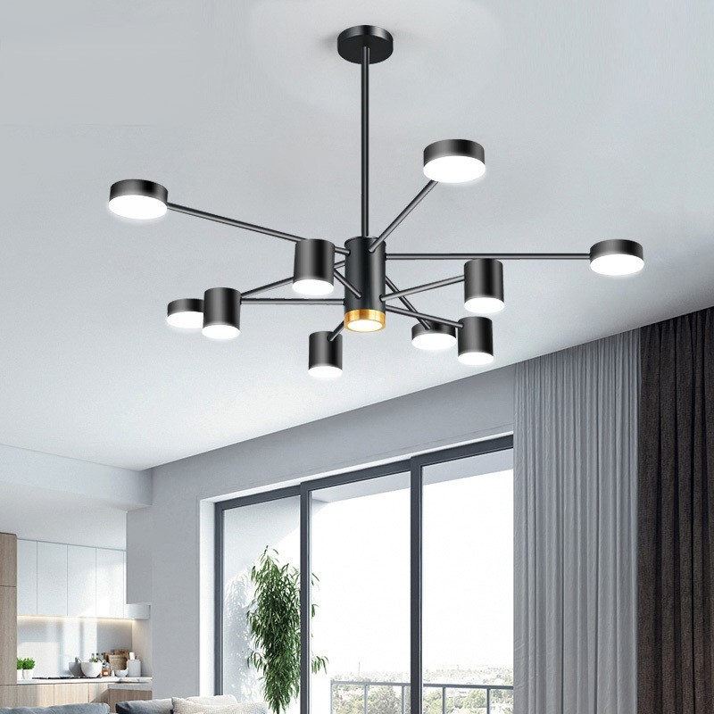 Modern Black Metal Branch 10-LED Chandeliers Pendant Lamp Ceiling Lighting Dec