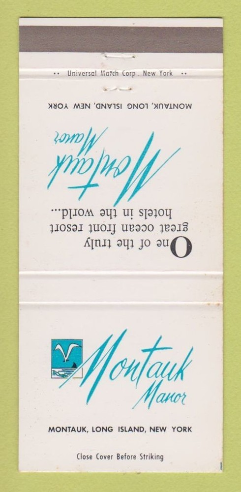 Matchbook Cover - Montauk Manor LI NY 30 Strike