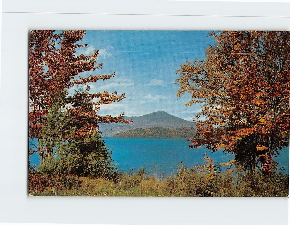 Postcard Autumn Lake & Rolling Mountains Nature Scene