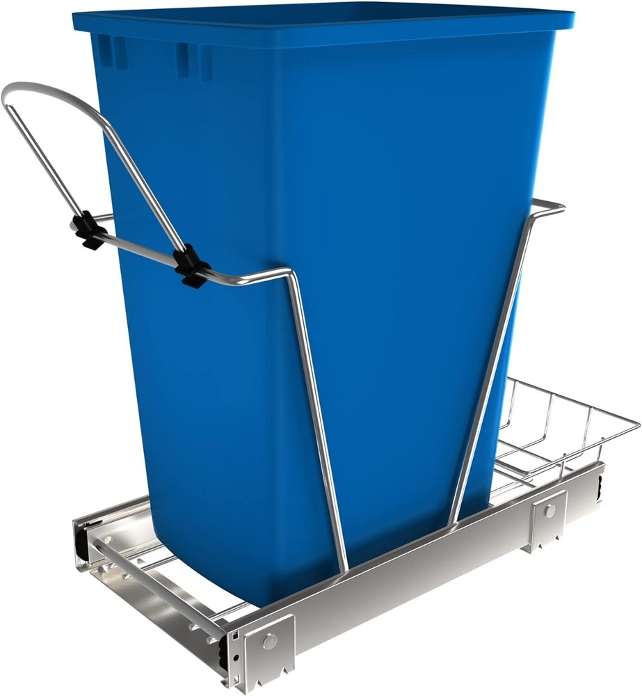 Pull Out Trash Can for Under Kitchen Cabinets 35 Qt 12 Gallon Garbage Waste...