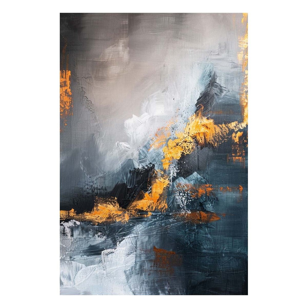 Modern Wall Art Painting On Canvas Apartment Decor Living Room black and yellow