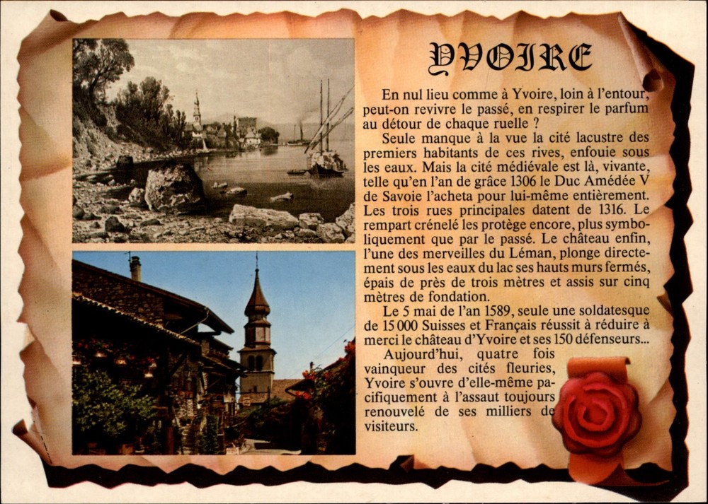 Yvoire Savoie France vintage postcard x781