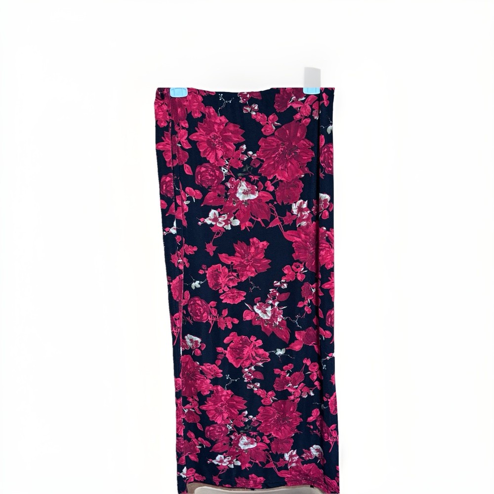 Jaclyn Smith Classic Vintage Y2K Floral Red/Black  Maxi Skirt Size S Whimsigoth