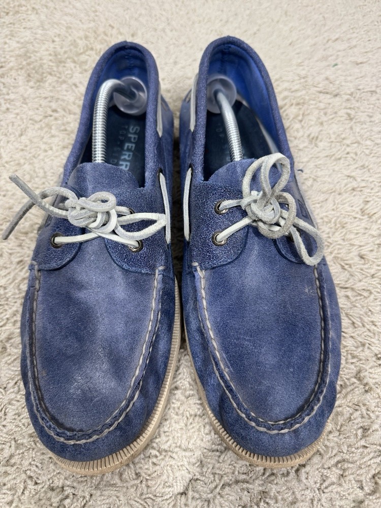 Sperry Top Sider Mens Original 2 Eye Boat Shoes Blue Leather Sz 13 Cruise Resort