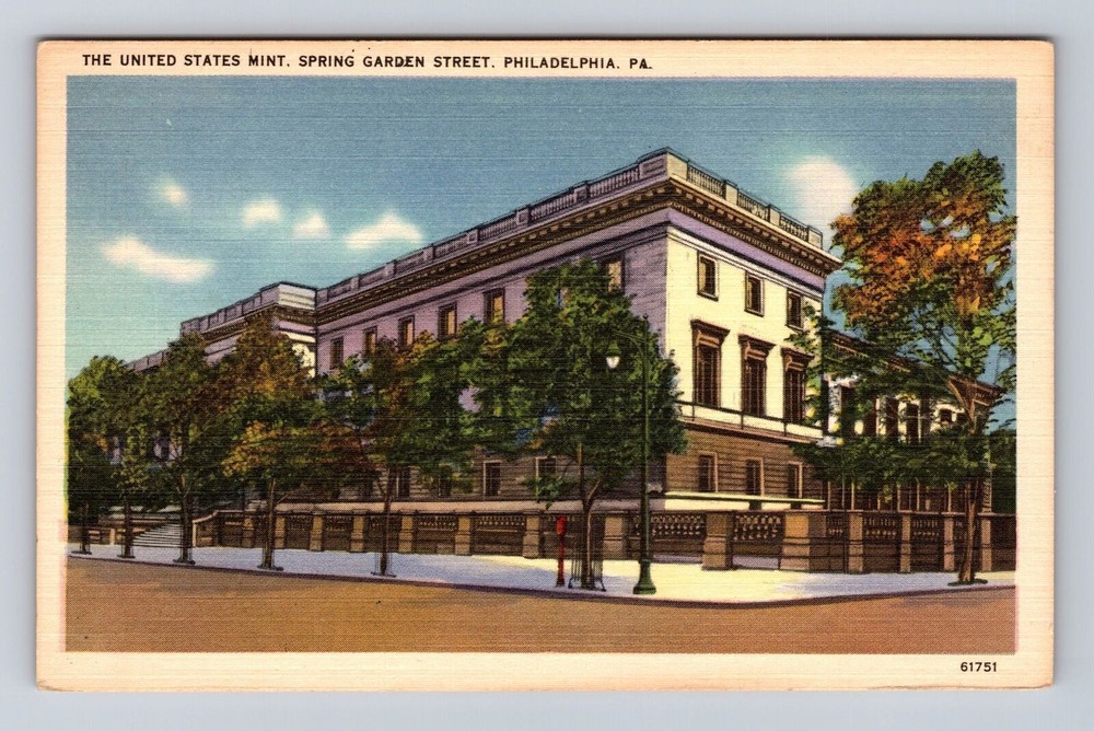 Philadelphia PA-Pennsylvania, US Mint, Spring Gardens Street, Vintage Postcard