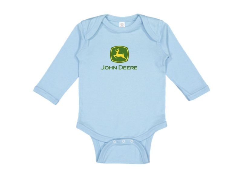 LP74782 - John Deere Long Sleeve Infant Bodysuit Light Blue 18M