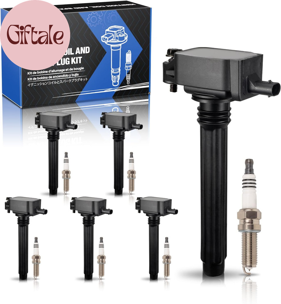 Set of 6 Ignition Coils & Iridium Spark Plugs for UF648 Compatible with Chrysler
