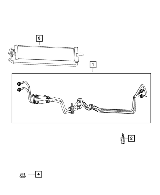 Genuine Mopar Oil Cooler Pressure And Return Hose And Tube 68481147af