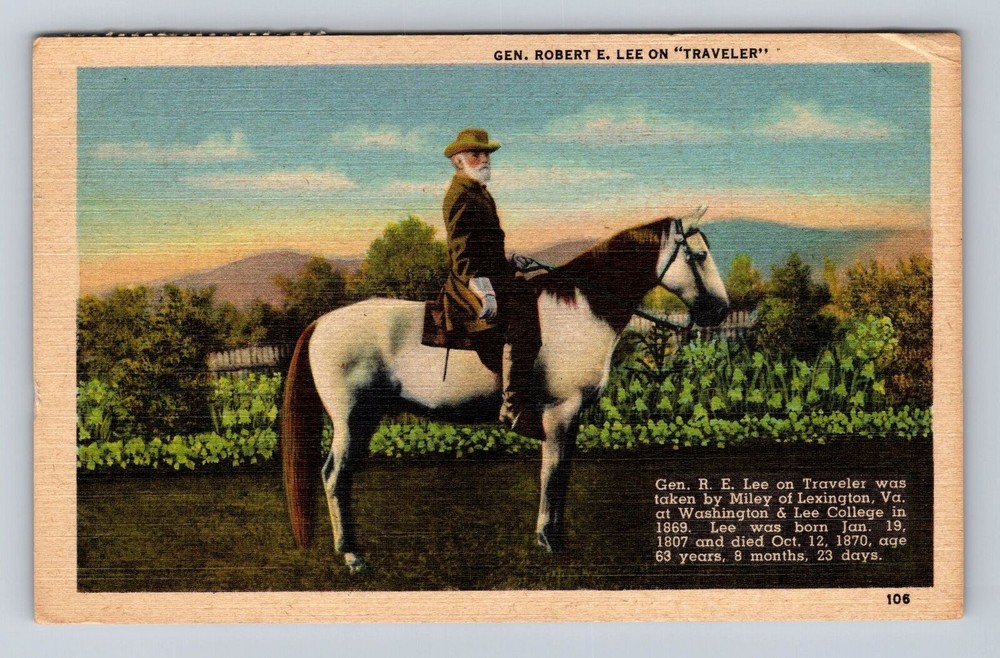 Lexington VA-Virginia, Gen. Robert E. Lee On His Horse Traveler Vintage Postcard