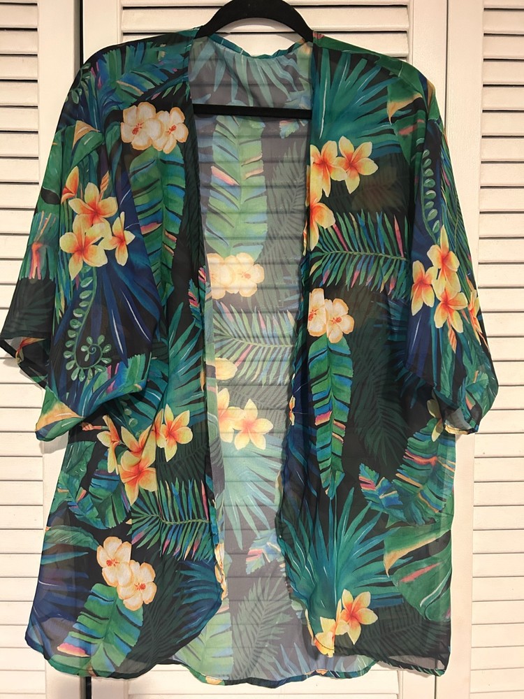 Kimono Cardigan Women Floral Open Front Lightweight Summer Sheer Wrap Coverup