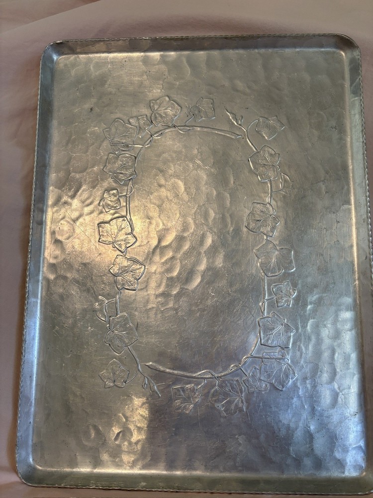 Hand Forged Hammered aluminum cookie sheet/serving tray