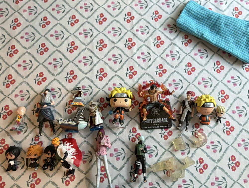 Naruto Uzumaki Kakashi Hatake Portgas D. Ace Anime Mini Figure Lot w/ Bases 16