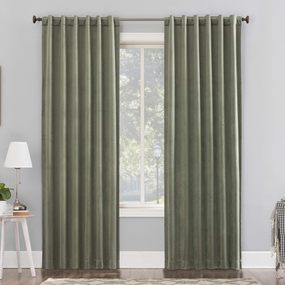 Hampshire Velvet Noise Reducing Thermal 100 Blackout Back Tab Curtain  