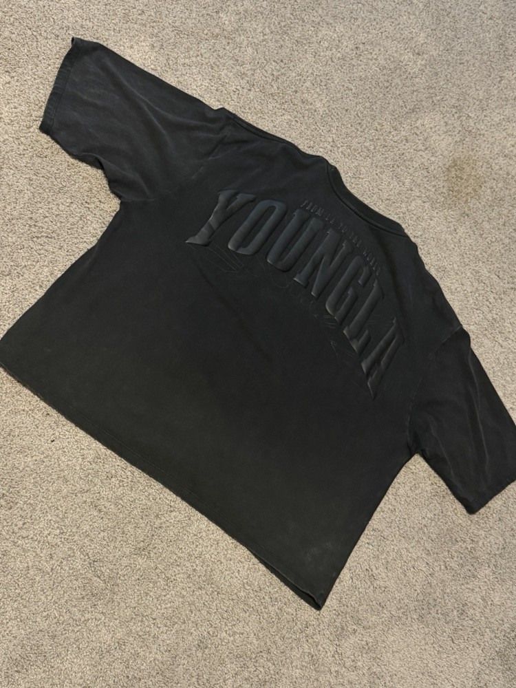 YoungLA Foundation Cropped Tee MENS SIZE XL BLACK RARE