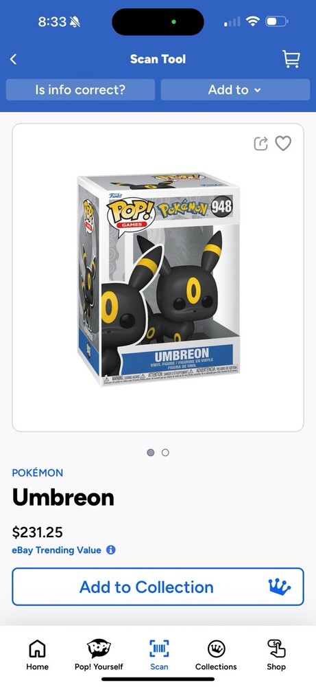 Funko Pop! Vinyl: Pokémon - Umbreon #948