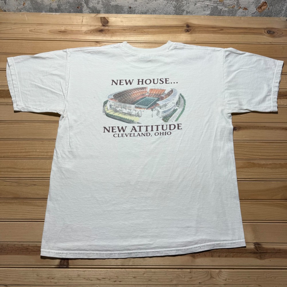 Vintage 1999 Cleveland Ohio Football Kickoff Stadium New House Graphic Shirt XL
