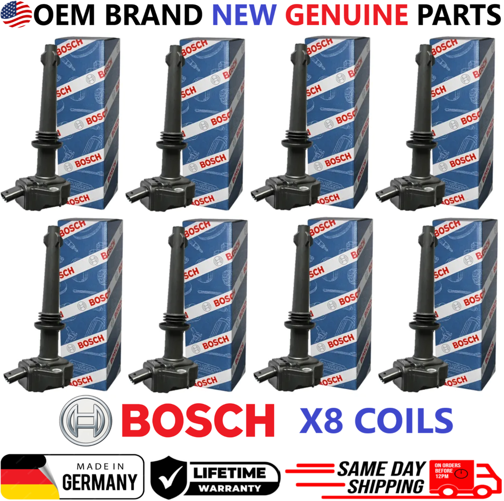 GENUINE BOSCH Ignition Coils For 2010-2013 Jaguar Land Rover 5.0L V8, 0221604022