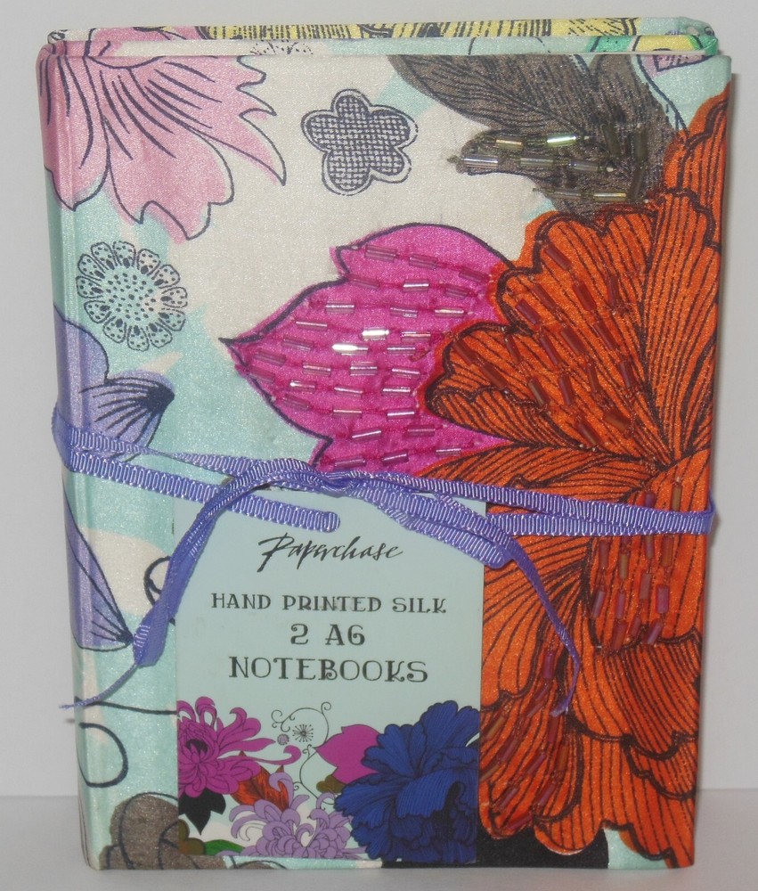 Paperchase Hand Printed Silk A6 Acid-Free Blank Notebooks 2-Pack-image