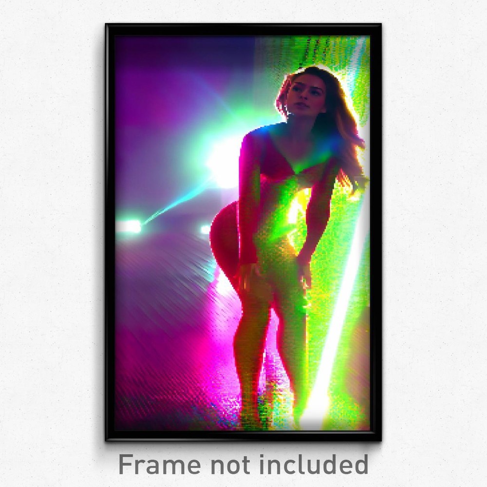 Vibrant Glossy 8-Bit Psychedelic Pixel Art Gaming Poster