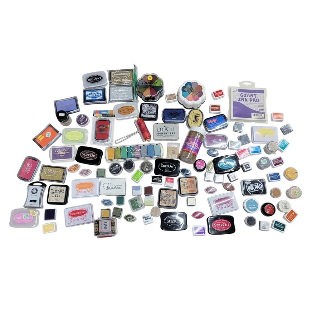 Mixed Bulk Lot Craft Ink Pads 7lbs Distress StazOn ColorBox AS-IS Used