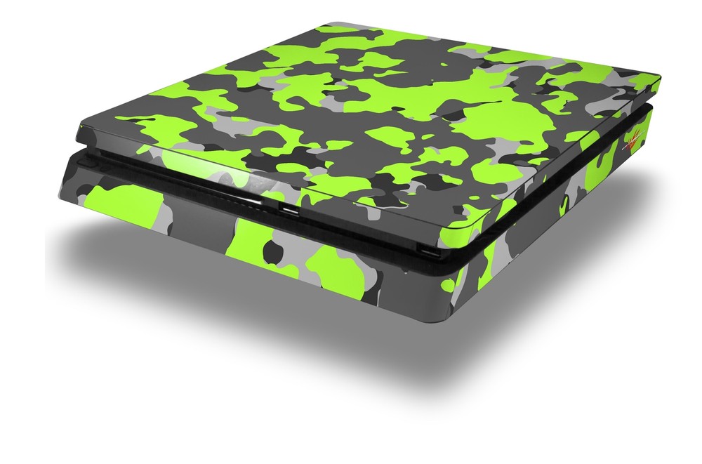 Skin for PS4 Slim Old School Camouflage Camo Lime Green Playstation 4 Console