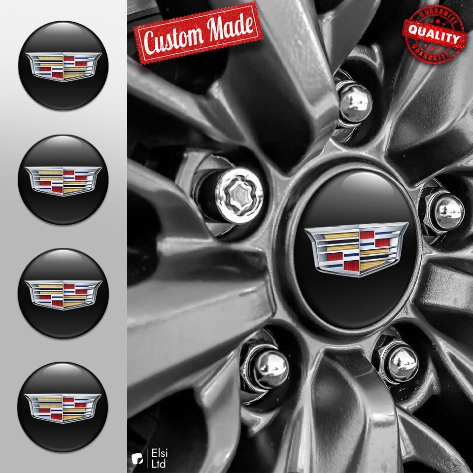 Cadillac Wheel Center Cap Decals 4pc Set Custom Rim Emblems