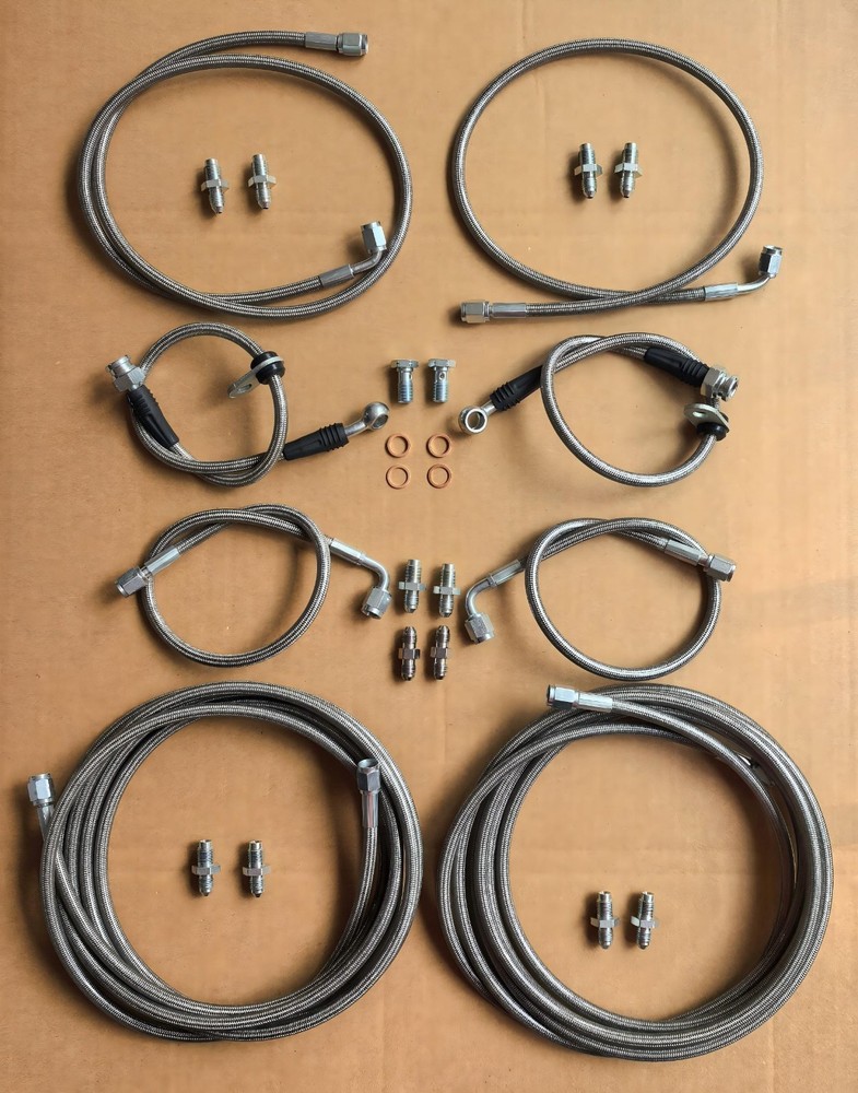 SS  Front & Rear Brake Lines for 1996-2000 Honda Civic w/ Rear Drum Brakes