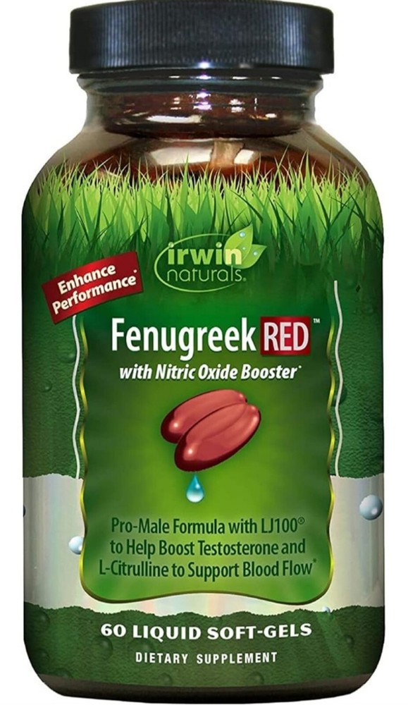 Irwin Naturals Fenugreek RED Libido Testosterone Booster 60 Liquid Softgels