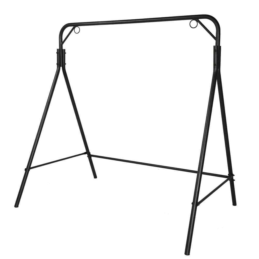 Black Metal Outdoor Patio Swing Stand for Garden or Porch