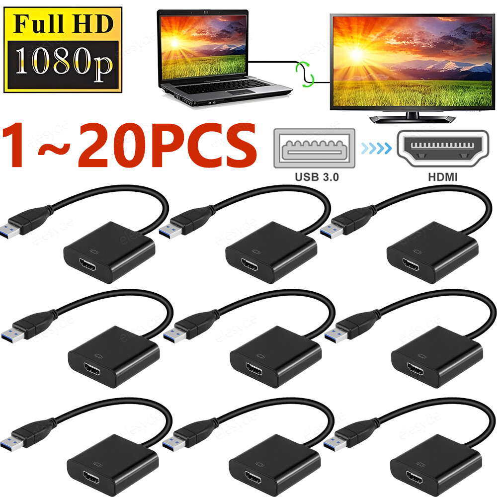 1080P HD USB 3.0 to HDMI Video Cable Adapter For PC Laptop HDTV TV Converter lot