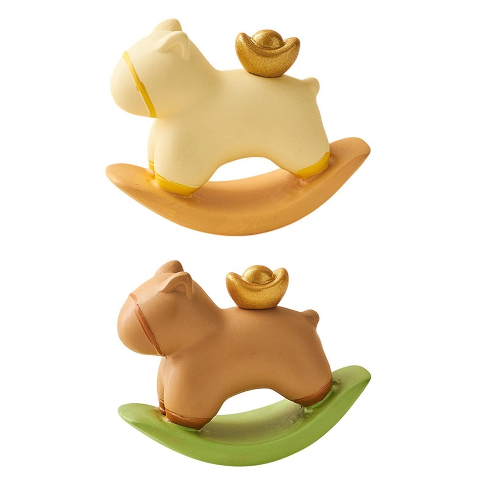 Rocking Horse Figurine Statue Collectible Cute Feng Shui Decor Desktop Ornament