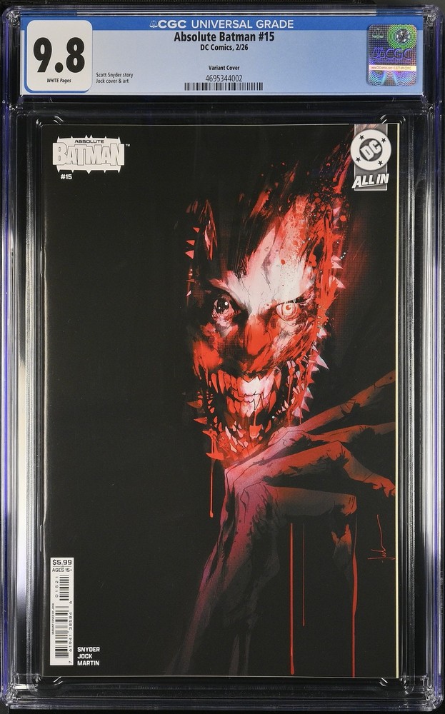Absolute Batman 15 CGC 9.8 Jock Variant Cover First Print