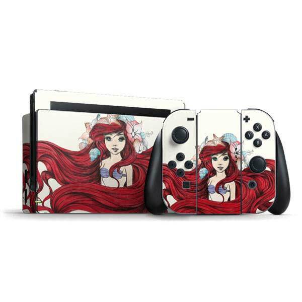 The Little Mermaid Nintendo Switch Bundle Skin - Ariel Illustration