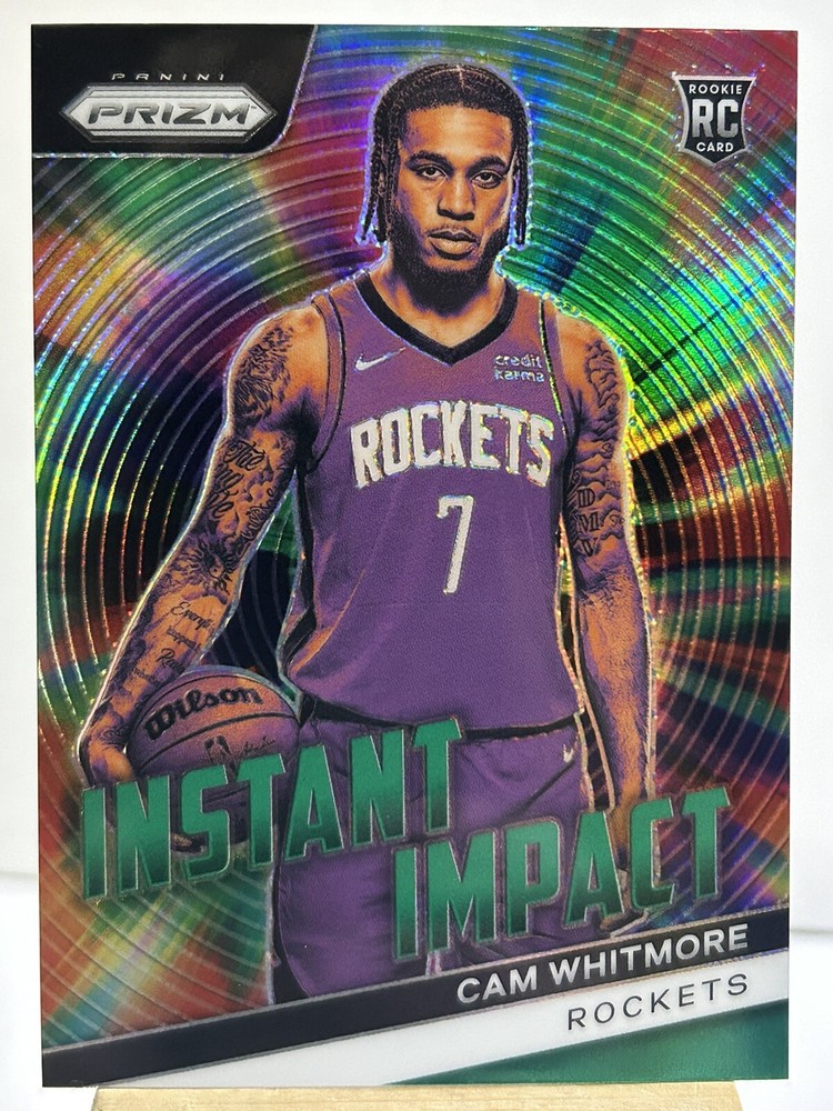 Cam Whitmore 2023-24 Panini Prizm Instant Impact Green RC #7 Houston Rockets Rookie Card