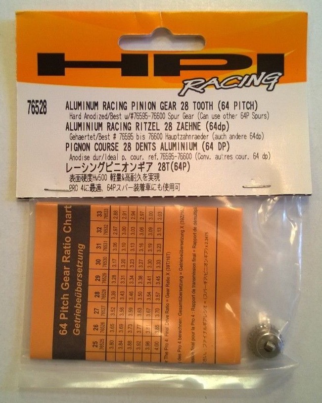 HPI Aluminum Racing Pinion Gear 28T 64P 76528 RC Radio Controlled Part NEW