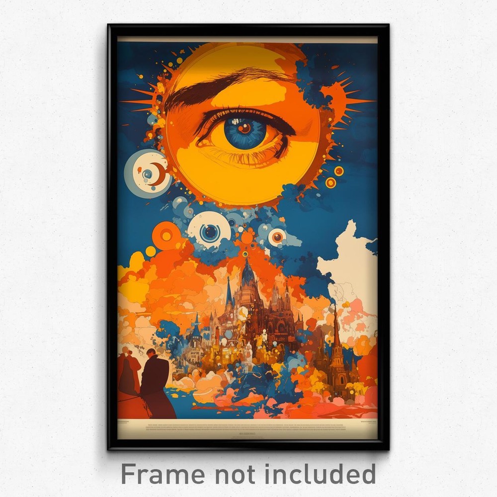 German Psychedelic Art Retro Film Print - Worldly Table Movie Poster