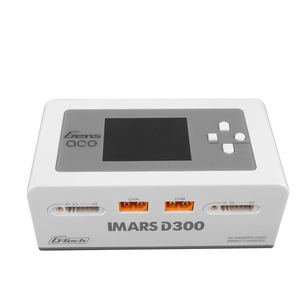 Gens Ace IMARS D300 G-Tech Channel AC/DC 300W/700W RC Battery Charger-US White-image