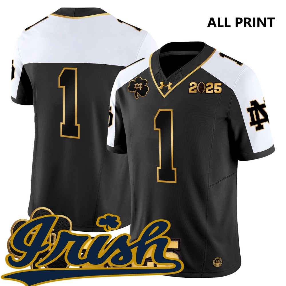 Notre Dame Fighting Irish  #1 Team 2025 CFPxFinal Jersey – All Print