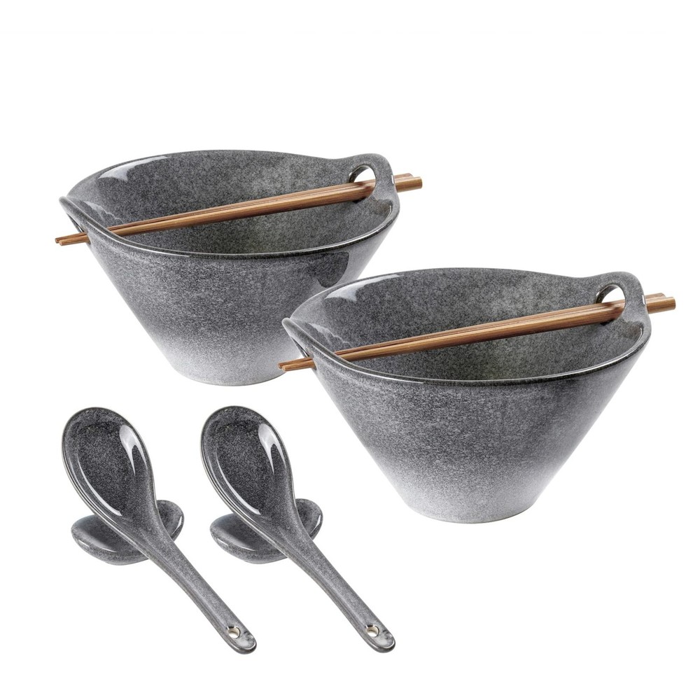 UNICASA 26oz Japanese Ramen Bowl Set with Chopsticks Spoons and Rests